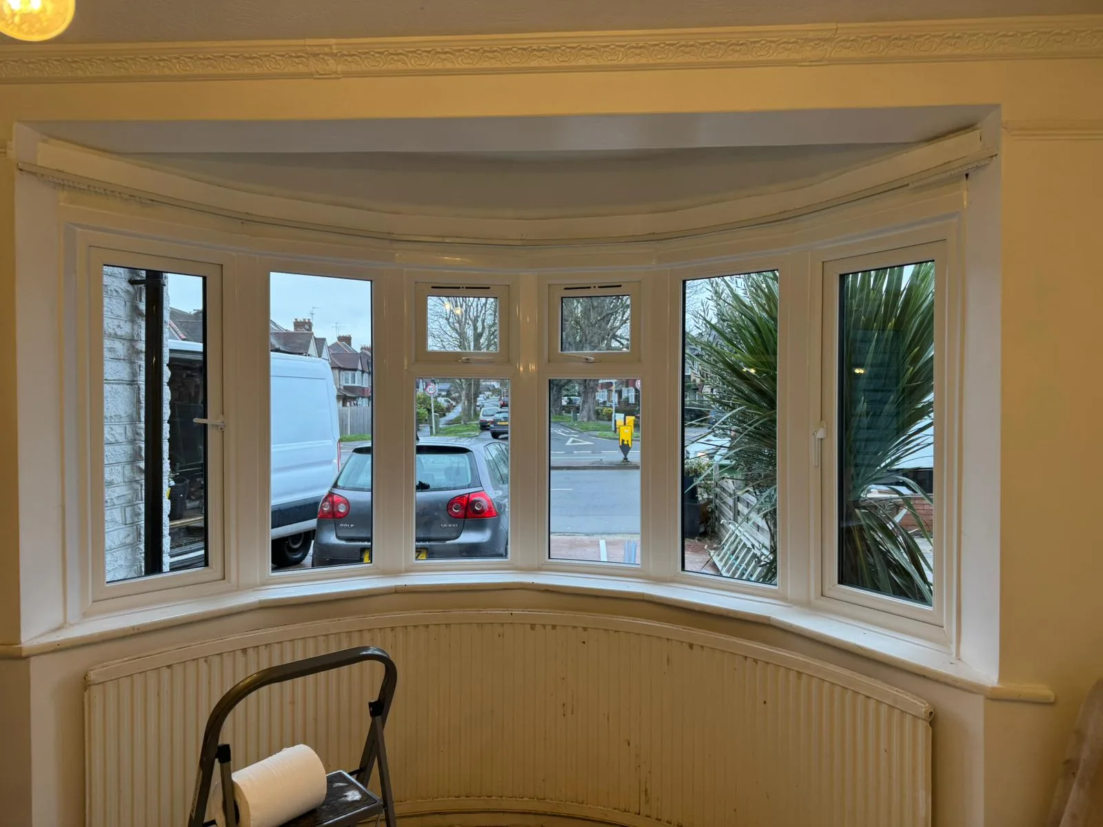 Bow window bay from inside